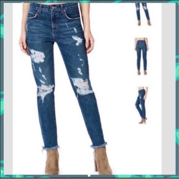 LF Carmar High Rise Boyfriend Distressed Jeans 27 - Picture 1 of 8